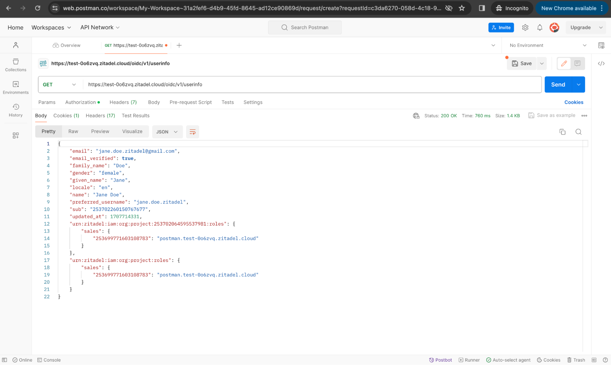 Testing User Login Flows in ZITADEL with Postman