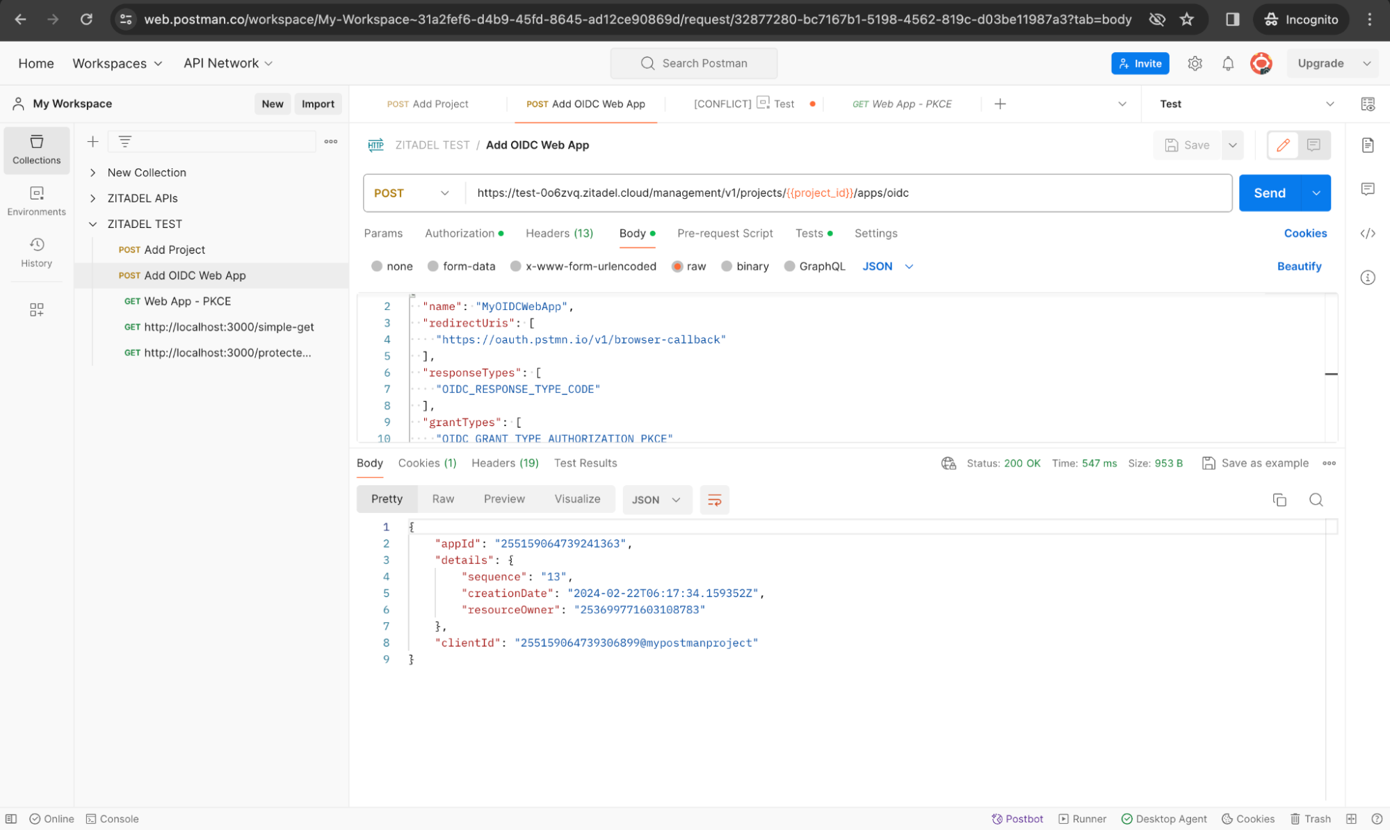 Testing management APIs in ZITADEL with Postman